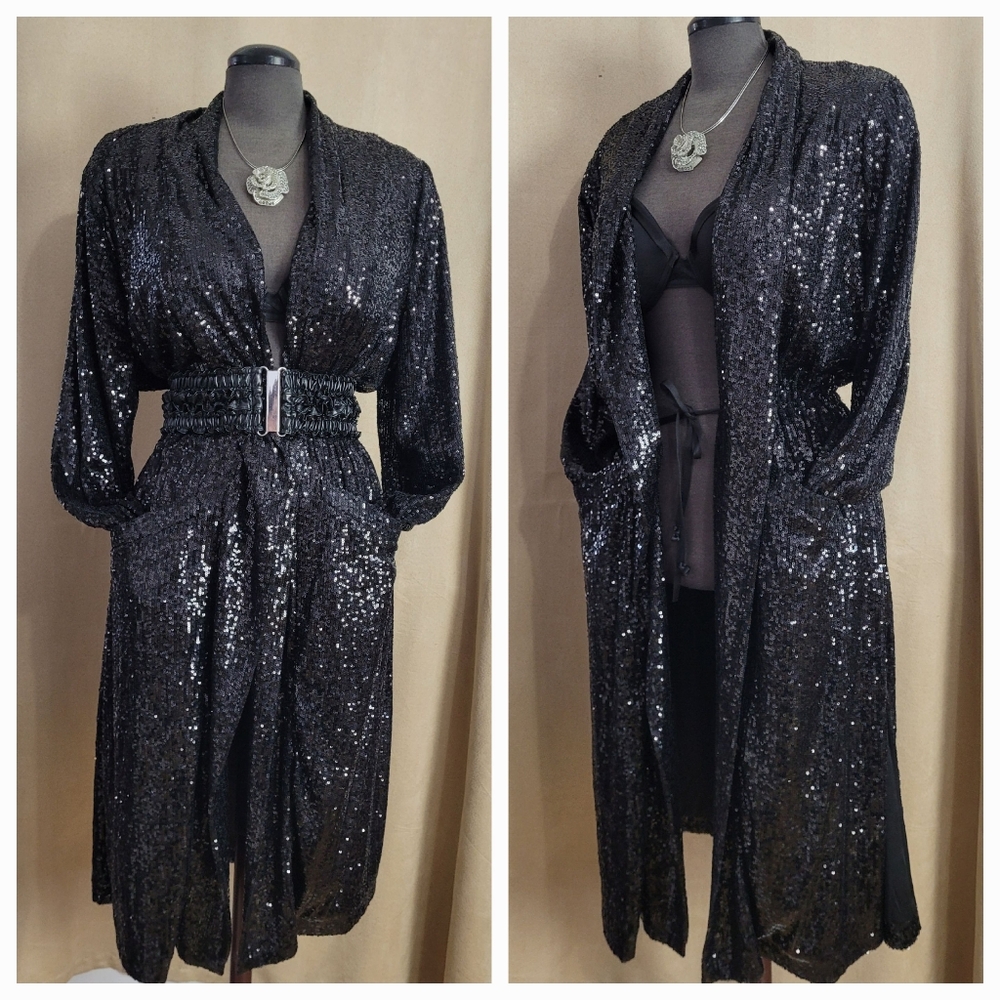 Sequin Sweater / Coat / L